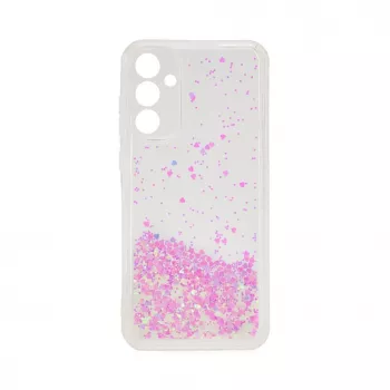 iLike Samsung Galaxy A35 custodia in silicone Water Glitter rosa chiaro