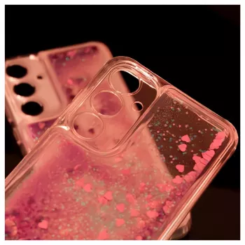 iLike Samsung Galaxy A35 custodia in silicone Water Glitter rosa