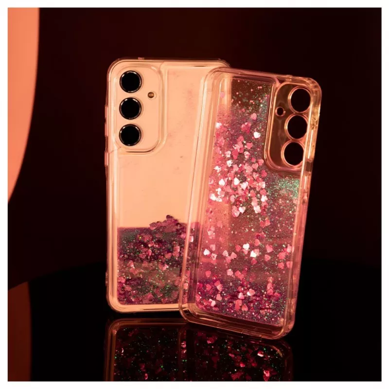 iLike Samsung Galaxy A35 custodia in silicone Water Glitter rosa