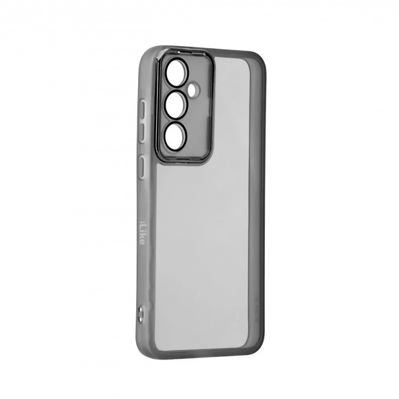 iLike Samsung Galaxy A35 Custodia trasparente con protezione fotocamera nera