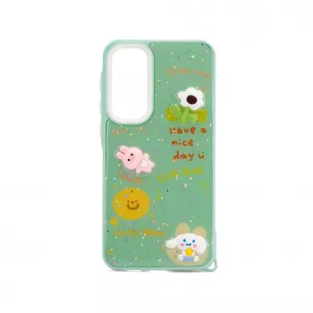 iLike Samsung Galaxy A55 Cover in resina cartoon verde chiaro