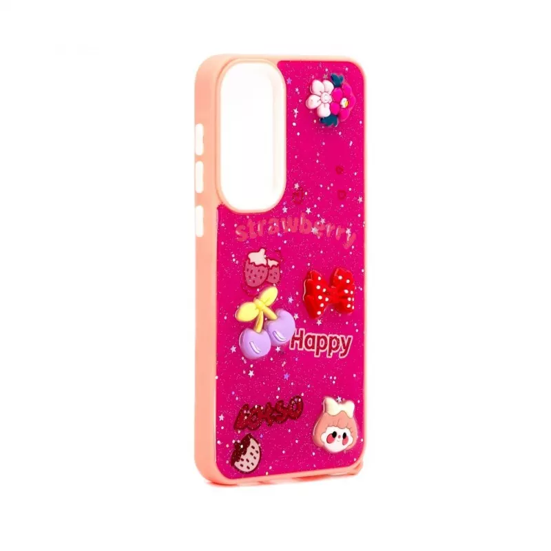 iLike Samsung Galaxy A55 Cover in resina cartoon rosso rosa