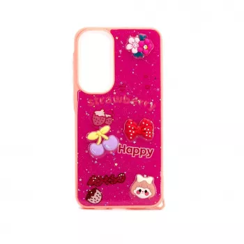 iLike Samsung Galaxy A55 Cover in resina cartoon rosso rosa