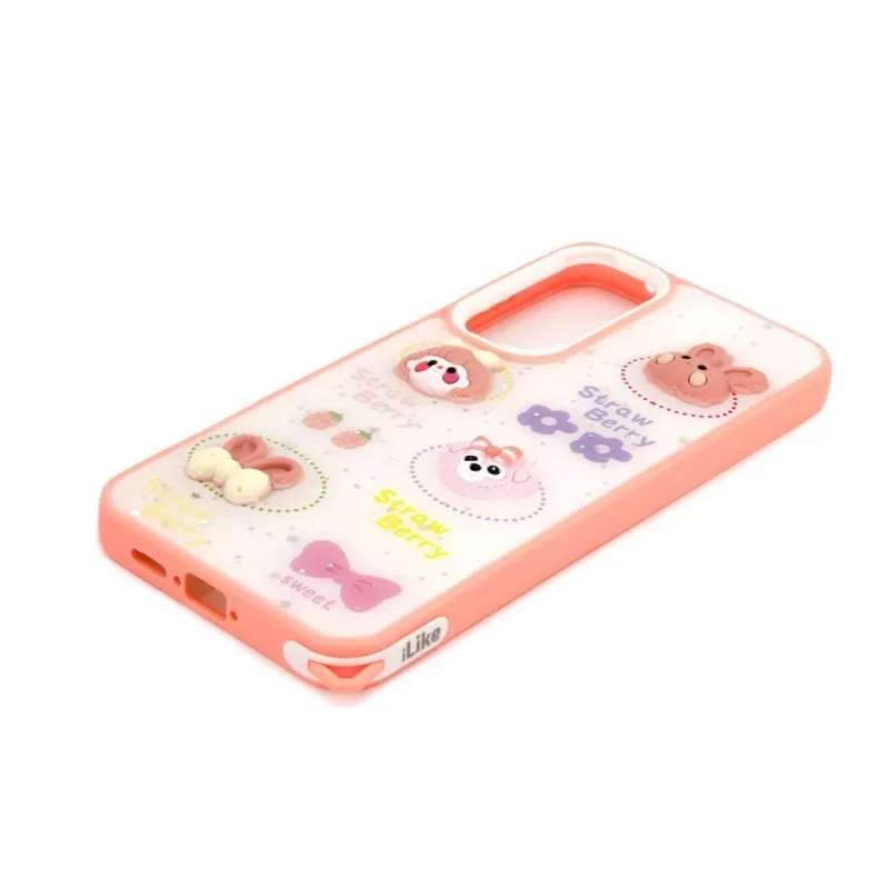 iLike cover Epoxy Cartoon bianco rosa per Samsung Galaxy A55