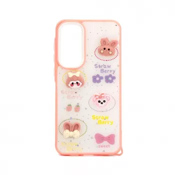 iLike cover Epoxy Cartoon bianco rosa per Samsung Galaxy A55