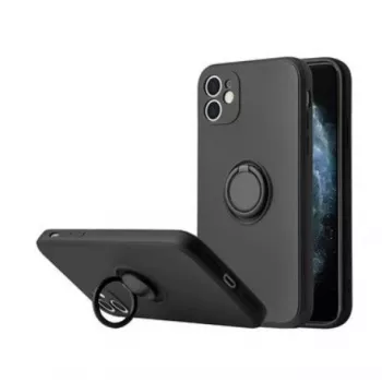 iLike Cover Silicone Ring nera per Xiaomi Redmi 9C / 10A