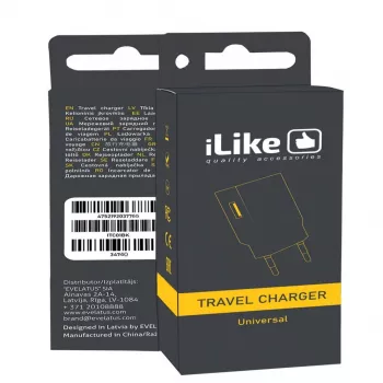 iLike caricabatterie da viaggio ITC01 bianco - caricabatterie da parete 5W USB-A con spina EU
