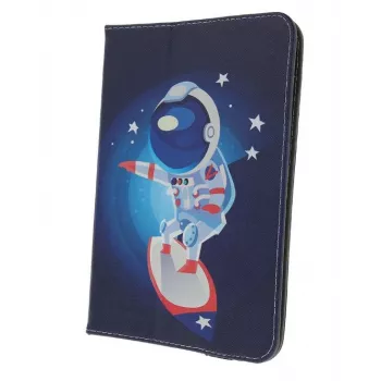 iLike Custodia universale Cosmonaut per tablet 9-10 pollici, pelle PU, multicolore, funzione stand, elastico, interno in microfibra