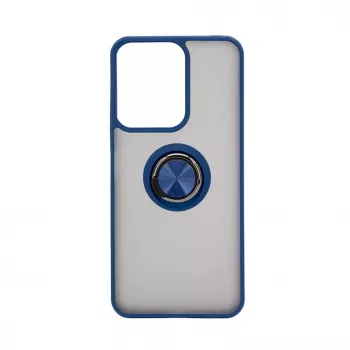 iLike Xiaomi Redmi 13C 5G Cover Ibrida con Anello Blu Scuro