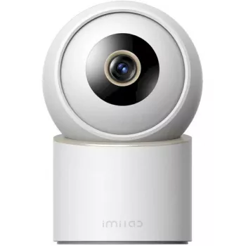 IMILAB C40 Telecamera di sicurezza per la casa, 2.5K QHD, rotazione 360°, visione notturna, bianca