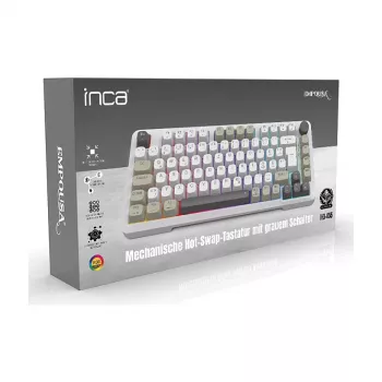 INCA tastiera gaming RGB GraySwitch USB-C/BT 2,00 m bianco (IKG-455)
