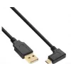 InLine cavo Micro-USB 2.0, connettore USB-A a connettore Micro-B angolare, contatti dorati, 0,5 m