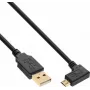 InLine cavo Micro-USB 2.0, connettore USB-A a connettore Micro-B angolare, contatti dorati, 0,5 m