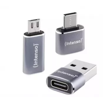 Intenso adattatore multiporta USB-C 3-in-1, USB-C a USB-A, USB-C, Micro USB, 480 Mbit/s, 60W PD, nero