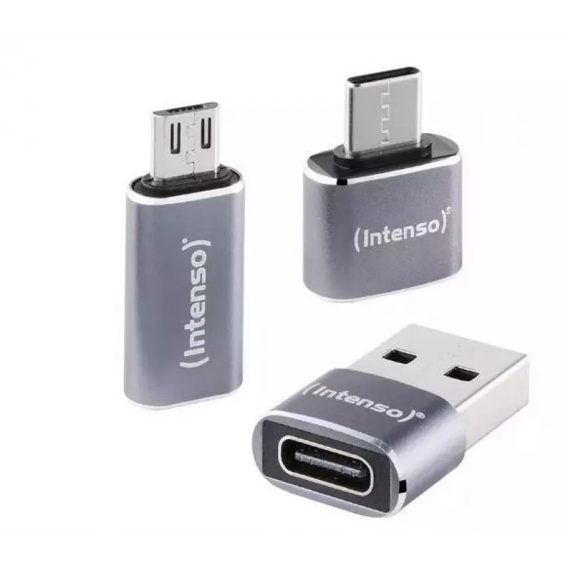 Intenso adattatore multiporta USB-C 3-in-1, USB-C a USB-A, USB-C, Micro USB, 480 Mbit/s, 60W PD, nero