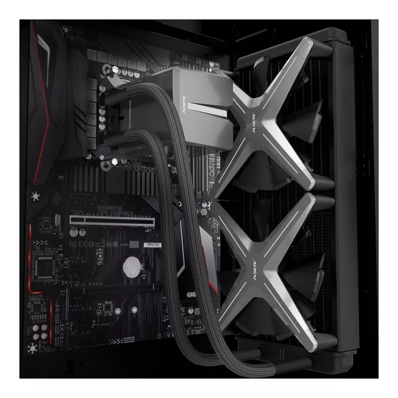 Inter-Tech ALSEYE X240 raffreddamento a liquido per CPU, Intel LGA 20xx/115x/1200 e AMD AMx/FMx, TDP 280 W