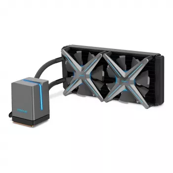 Inter-Tech ALSEYE X240 dissipatore CPU a liquido all-in-one, radiatore da 240 mm, 2 ventole PWM da 120 mm, ARGB, Intel & AMD