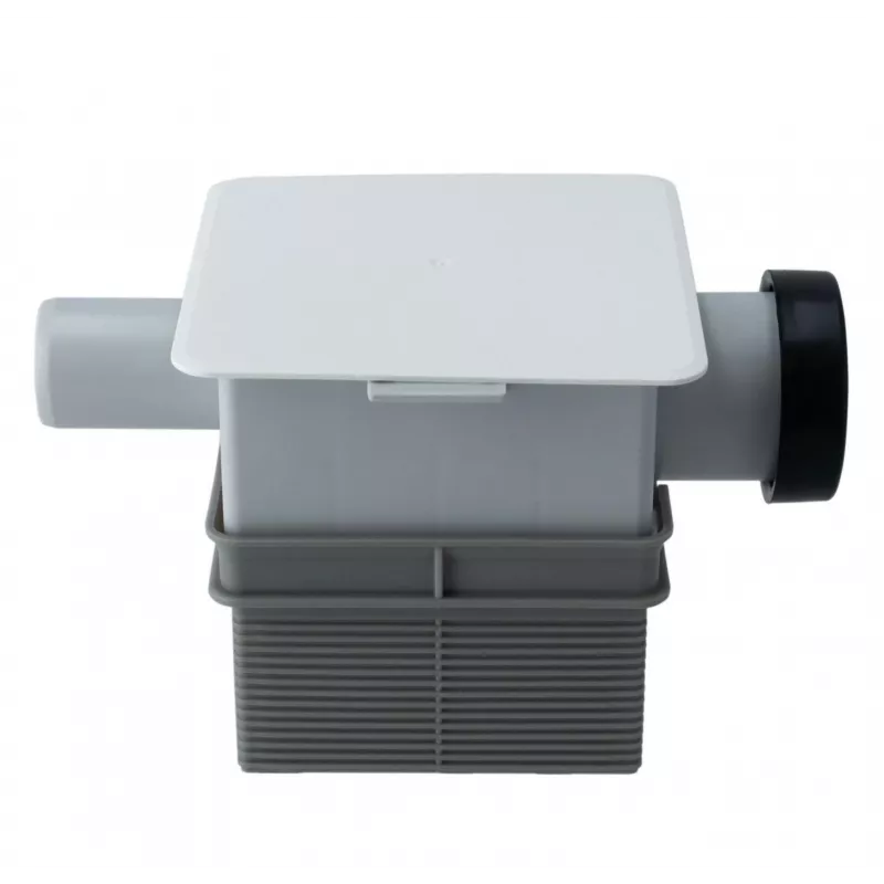 IVENSIS ISN32 Fossa biologica a incasso 100x100 - ABS bianco, scarico 32mm, sifone