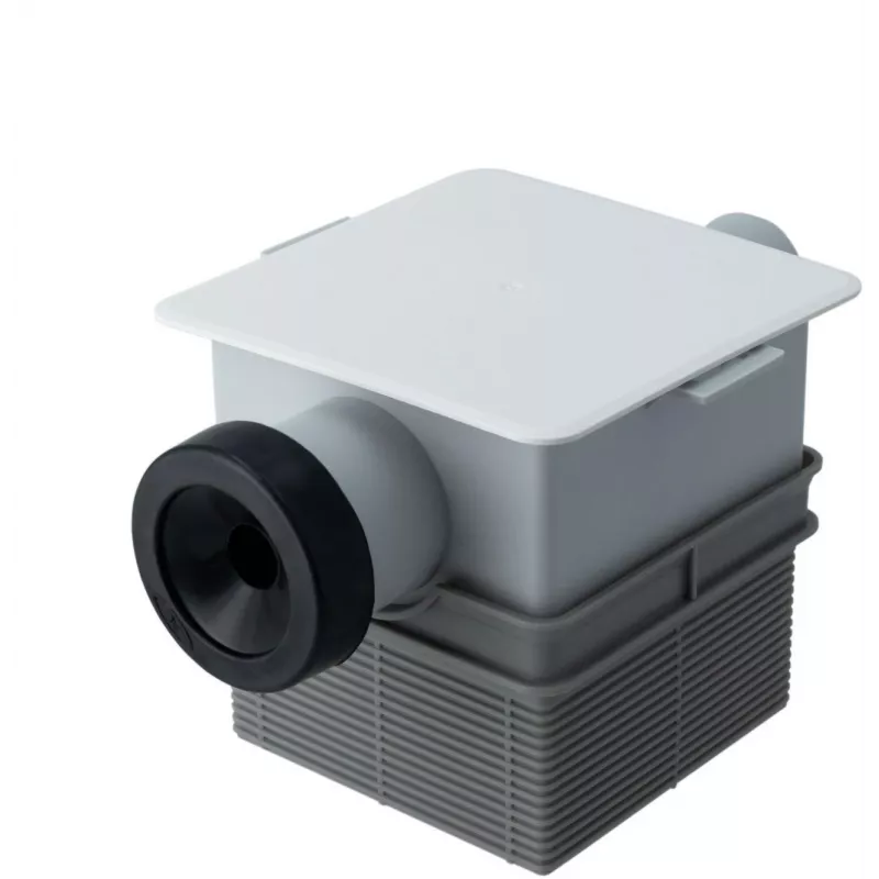 IVENSIS ISN32 Fossa biologica a incasso 100x100 - ABS bianco, scarico 32mm, sifone