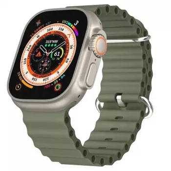 iWear Cinturino in Silicone Morbido Grooved 20mm S1 per Apple Watch 49mm / 45mm / 44mm / 42mm Khaki Green