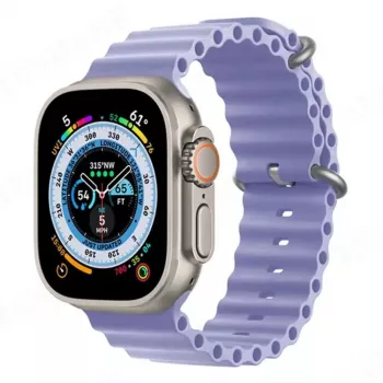 iWear S1 cinturino in silicone morbido Grooved 20mm per Apple Watch 49mm / 45mm / 44mm / 42mm lilla