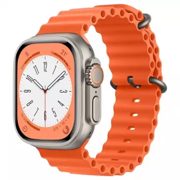 iWear S1 cinturino in silicone morbido Grooved 20mm per Apple Watch 49mm / 45mm / 44mm / 42mm arancione