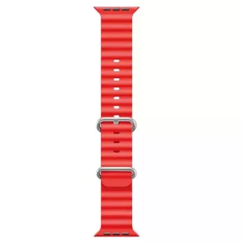 iWear S1 Cinturino in silicone morbido Grooved 20mm per Apple Watch 49mm / 45mm / 44mm / 42mm rosso