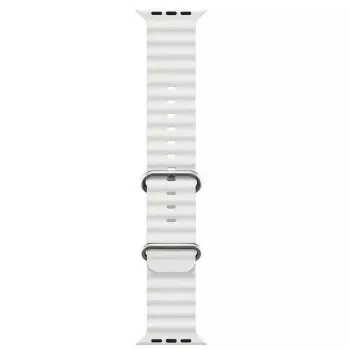 iWear S1 cinturino in silicone morbido Grooved 20mm per Apple Watch 49mm / 45mm / 44mm / 42mm bianco