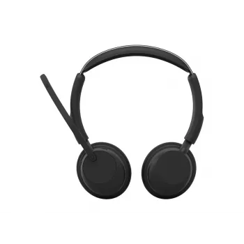 Jabra Evolve3 45 Cuffie stereo con Link 390a adattatore USB-A e base di appoggio, certificato UC, nero