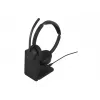 Jabra Evolve3 45 MS Stereo cuffie con microfono, Link 390c, base di ricarica, nero