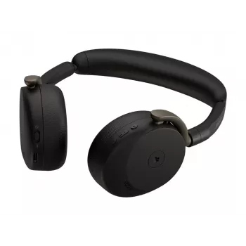 Jabra Evolve3 65 Flex Headset con adattatore USB Link 390a, certificato Microsoft Teams, Bluetooth wireless, ANC ibrido, nero