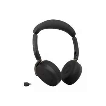 Jabra Evolve3 65 Flex MS headset on-ear wireless Bluetooth con adattatore Link 390c, nero