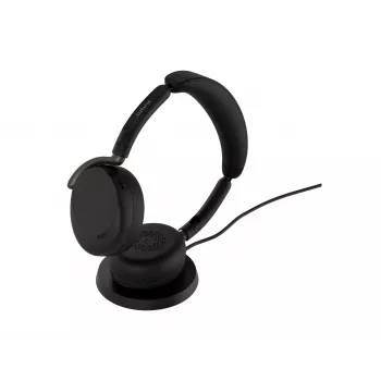 Jabra Evolve3 65 Flex UC cuffie con microfono, Link 390c, base di ricarica wireless, nero