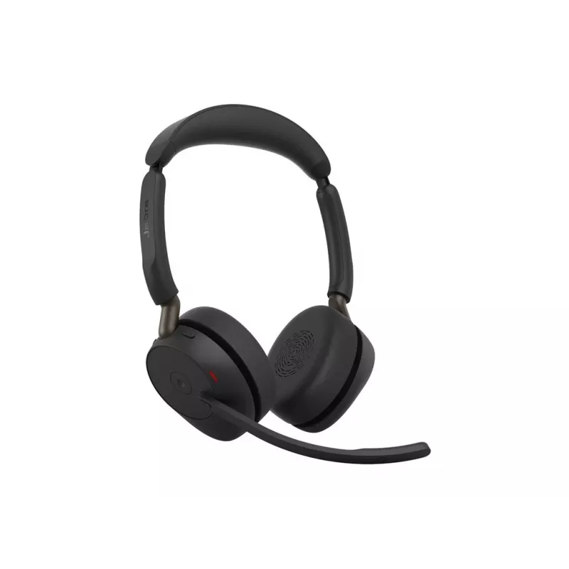 Jabra Evolve3 65 Stereo Link 390a MS headset on-ear wireless con Bluetooth e adattatore USB-A, ottimizzato per Microsoft Teams, nero