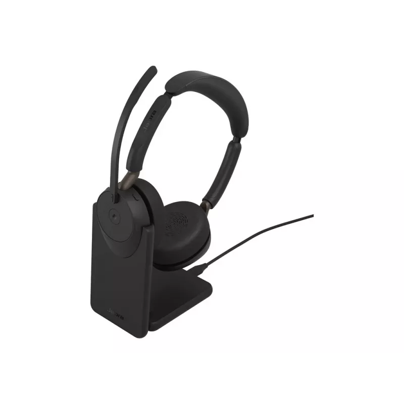 Jabra Evolve3 65 Headset stereo wireless con Link 390c e base di ricarica – certificato Microsoft Teams