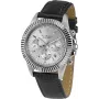 JACQUES LEMANS LP-111B orologio unisex analogico al quarzo cassa in acciaio inossidabile quadrante argento cinturino in pelle nero