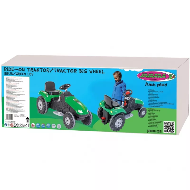 Jamara trattore a pedali Big Wheel 12V verde 3+