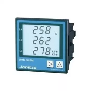 Janitza UMG96RM-E analizzatore di rete 6 canali con Ethernet e monitoraggio corrente differenziale, 10-300V L-N / 18-520V L-L 5222036