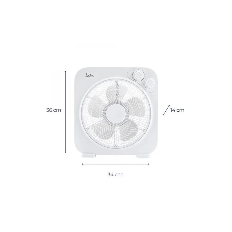 JATA JVVS3116 Ventilatore a piantana, 45 W, 40 cm, 3 velocità, oscillante, bianco