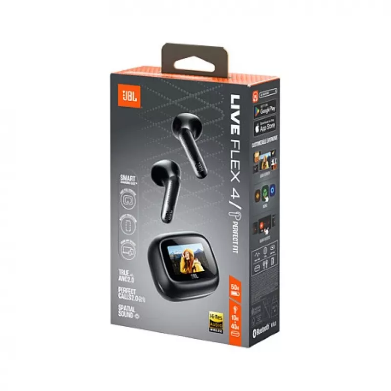 JBL LIVE Flex 4 cuffie in-ear Bluetooth True Wireless con cancellazione adattiva del rumore, nero