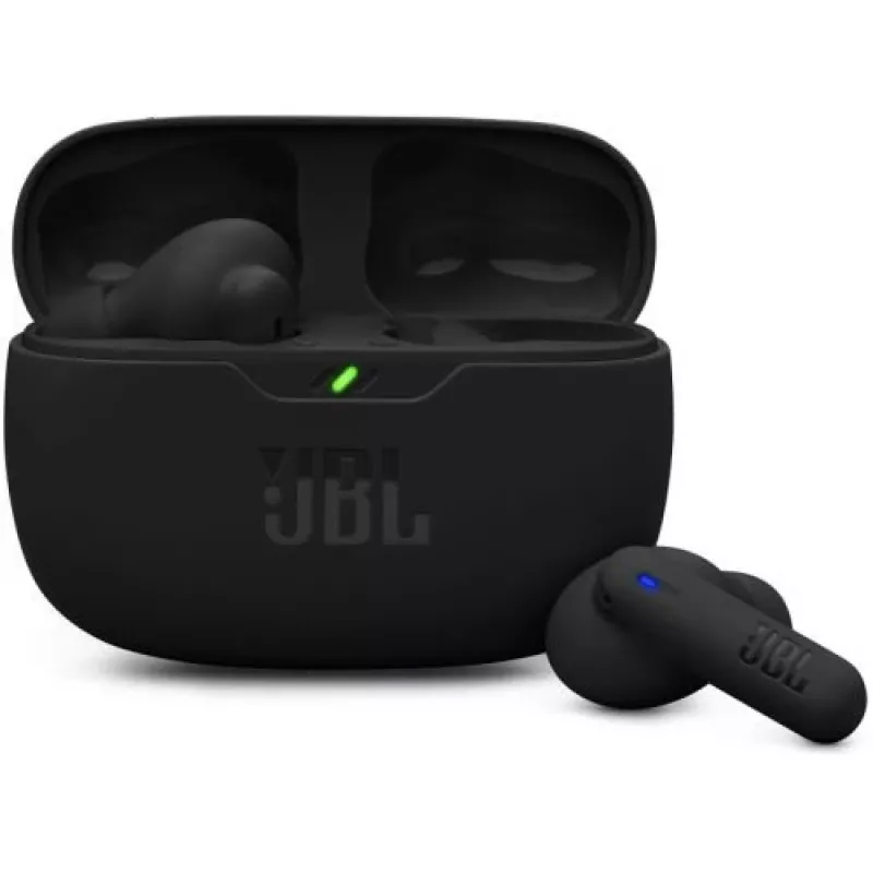JBL Vibe Beam 2 cuffie in-ear True Wireless Bluetooth con bassi profondi, resistenza all'acqua IP54, 32 ore di autonomia e doppio microfono - nero