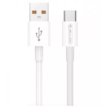 Jellico B1 cavo dati e di ricarica Fast PD 20W da USB a USB-C universale resistente e morbido 1 m bianco