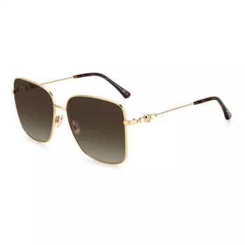JIMMY CHOO HESTER S06JHA Occhiali da sole donna - Montatura in acetato nera, lenti sfumate grigie, 59 mm