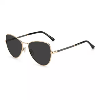 JIMMY CHOO Occhiali da sole da donna CAROLS2M2IR Cat Eye - Montatura in acetato nera, lenti grigie sfumate 56/18/140 mm