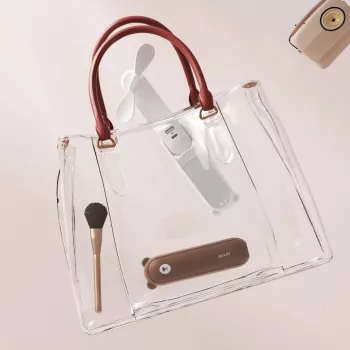 JISULIFE Ventilatore portatile 8 Marrone - Mini ventilatore ricaricabile portatile con funzione powerbank
