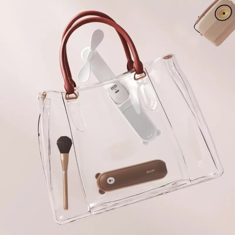 JISULIFE ventilatore portatile 8 marrone - mini ventilatore portatile ricaricabile con funzione power bank