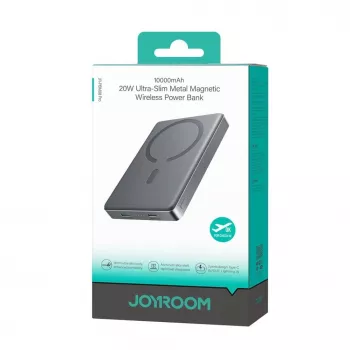 JOYROOM 20W Metal Magnetic Wireless Power Bank 10000mAh grigio