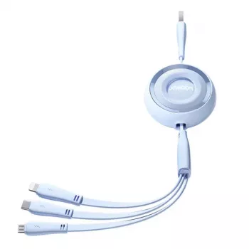 JOYROOM cavo 3-in-1 colorato USB a USB-C/Lightning/Micro USB 3,5A, 1m (blu)