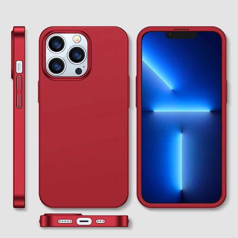 Joyroom 360 Full Case fronte e retro per iPhone 13 Pro Max + pellicola protettiva in vetro temperato rosso (JR-BP928 rosso)