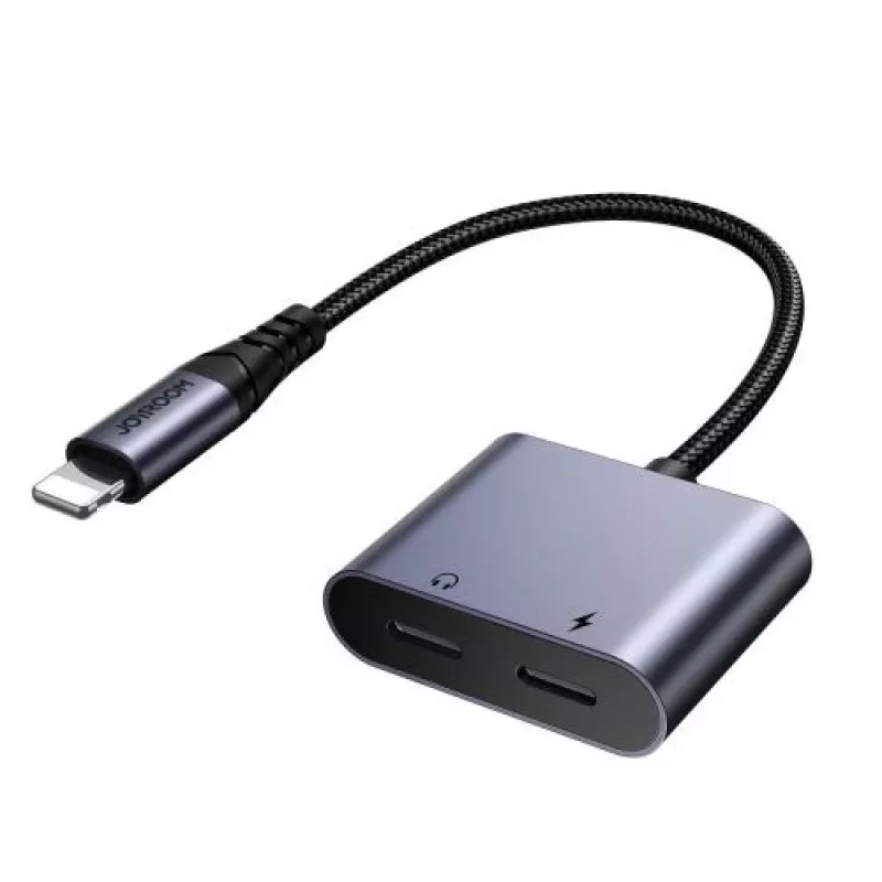 Joyroom adattatore DAC 2-in-1 Lightning a Lightning/Lightning, 60W, 0,12m, nero (JR-SY-L02)